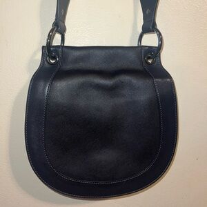 Worth New York Elegant Black Leather Shoulder Bag